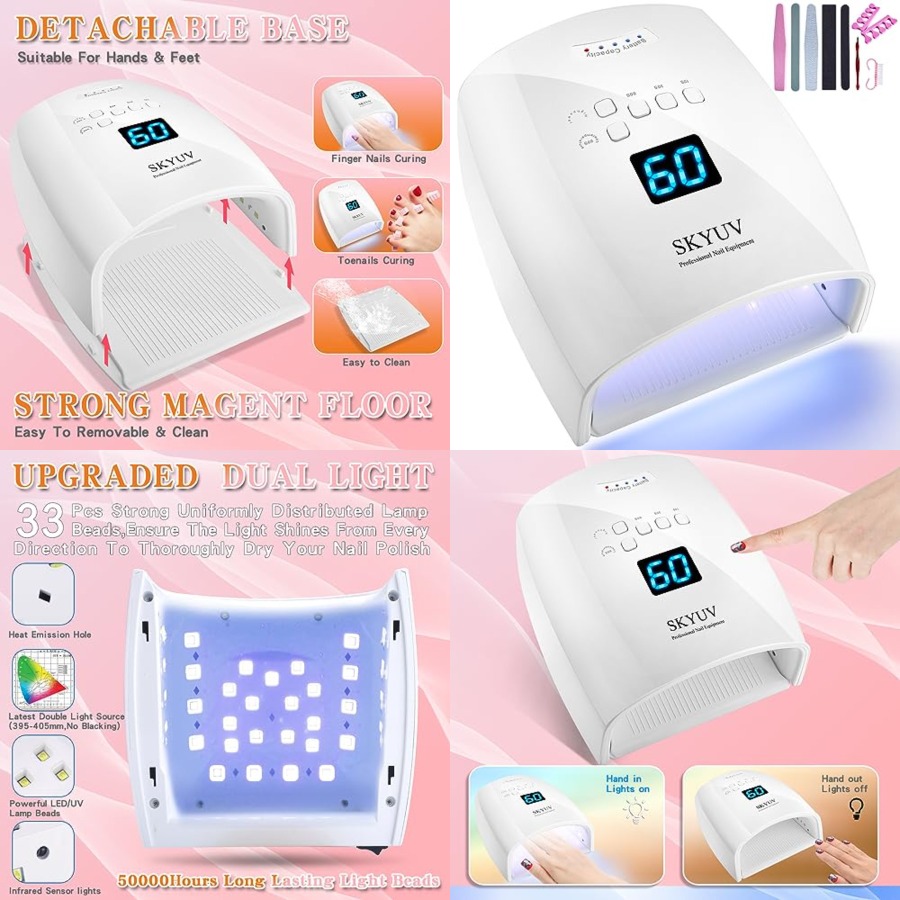 Uv Led Lamp Nail - Wiederaufladbare Schnelltrocknende UV-LED-Nagellampe, LED-Nageltrockner Gel-Lack-Licht Nagellack-Aushärtungsgerät