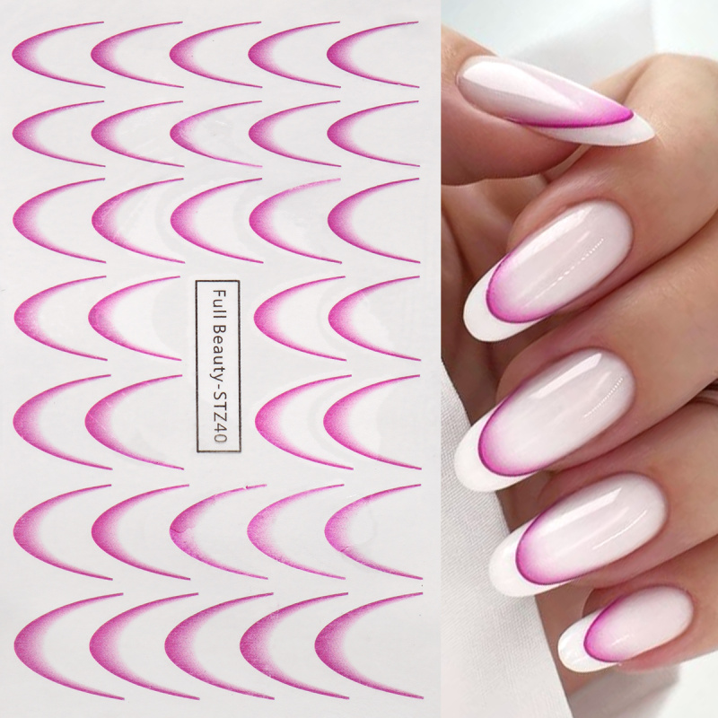 8 stücke Gradient Französisch  – Nail Art Quotes Bewertung und Preis