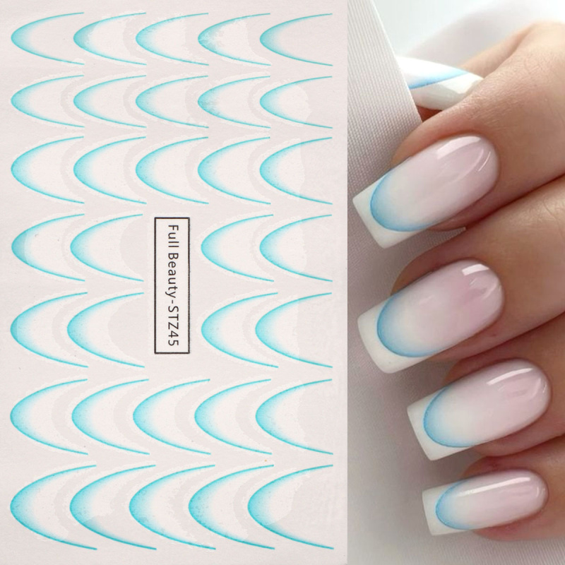 8 stücke Gradient Französisch  – Nail Art Quotes Bewertung und Preis